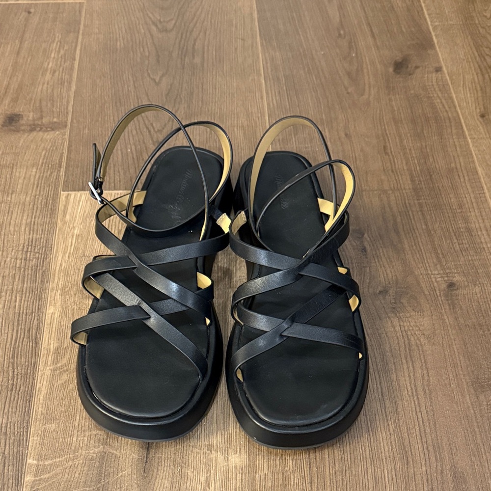 Madewell Black Strappy Sandals Sz 9.5